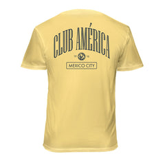 Club America 1863FC Back Wordmark Soft Wash T-Shirt Yellow