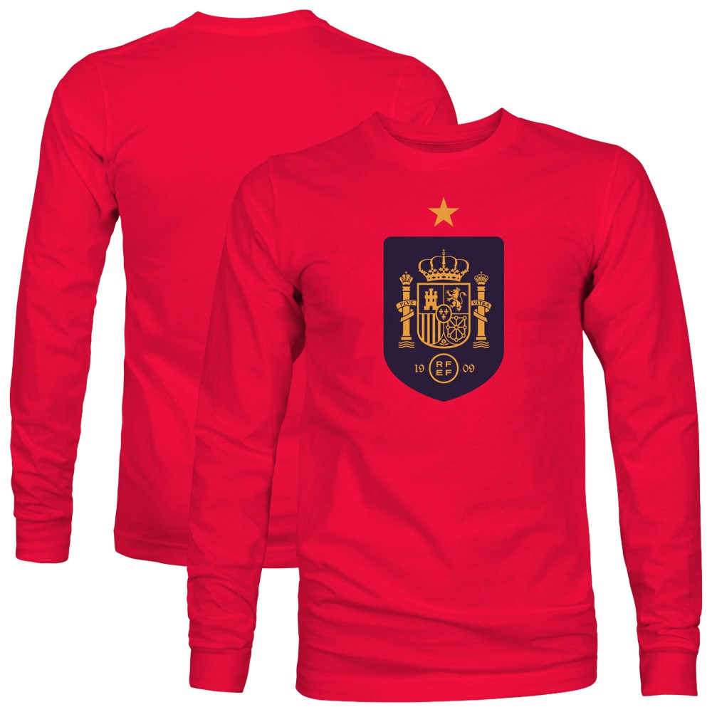 Spain National Team 1863FC Color Badge Long Sleeve T-Shirt Red