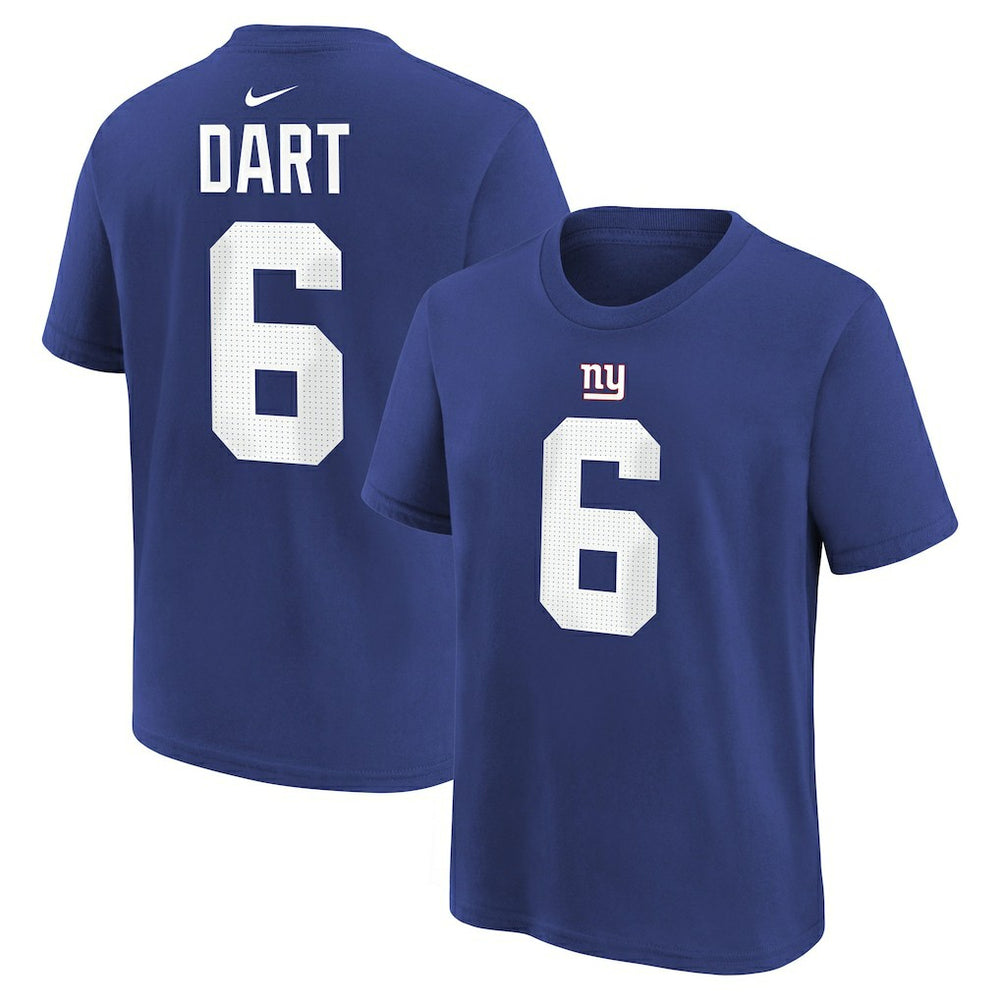 Jaxson Dart New York Giants Youth Name & Number T-Shirt - Royal T-shirts