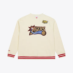 Philadelphia 76ers Hardwood Classics 76 Originals Collection Sweatshirt Cream - Mitchell & Ness