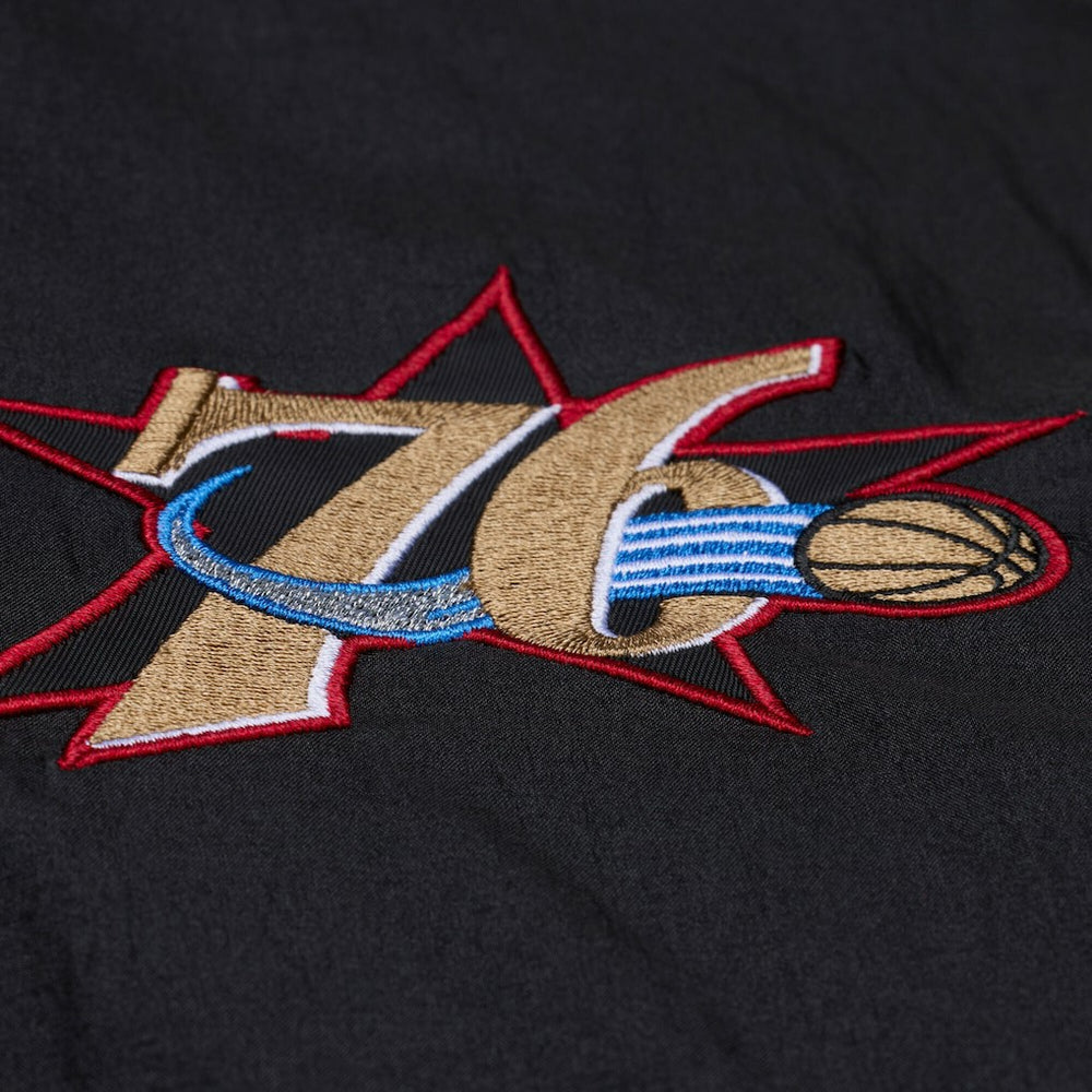 Philadelphia 76ers Hardwood Classics 76 Originals Collection Fushion Full-Snap Hoodie Jacket Black - Mitchell & Ness