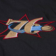 Philadelphia 76ers Hardwood Classics 76 Originals Collection Fushion Full-Snap Hoodie Jacket Black - Mitchell & Ness