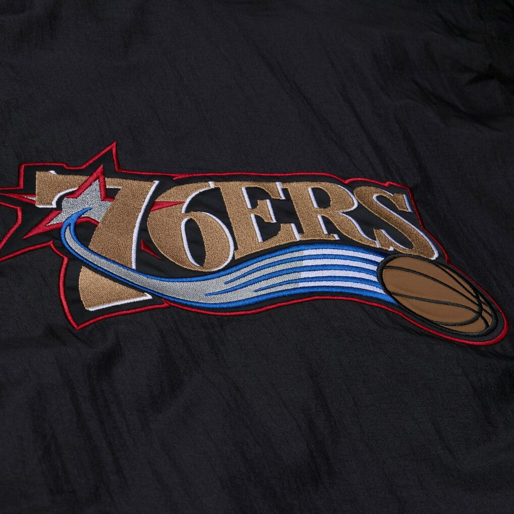 Philadelphia 76ers Hardwood Classics 76 Originals Collection Fushion Full-Snap Hoodie Jacket Black - Mitchell & Ness
