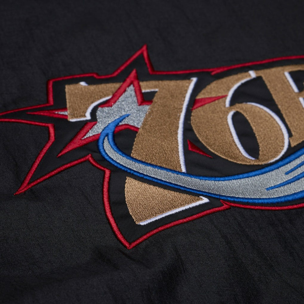 Philadelphia 76ers Hardwood Classics 76 Originals Collection Fushion Full-Snap Hoodie Jacket Black - Mitchell & Ness