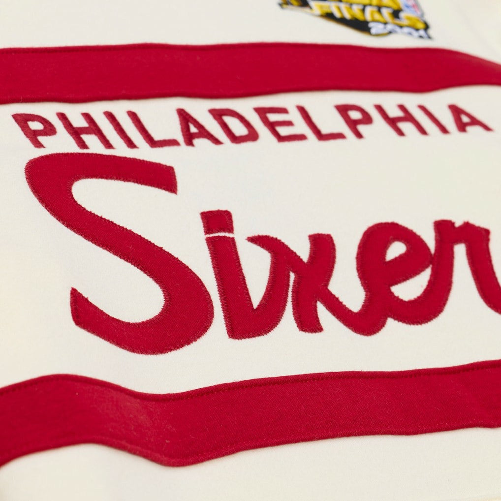 Philadelphia 76ers Hardwood Classics 76 Originals Collection Head Coach Hoodie Cream - Mitchell & Ness