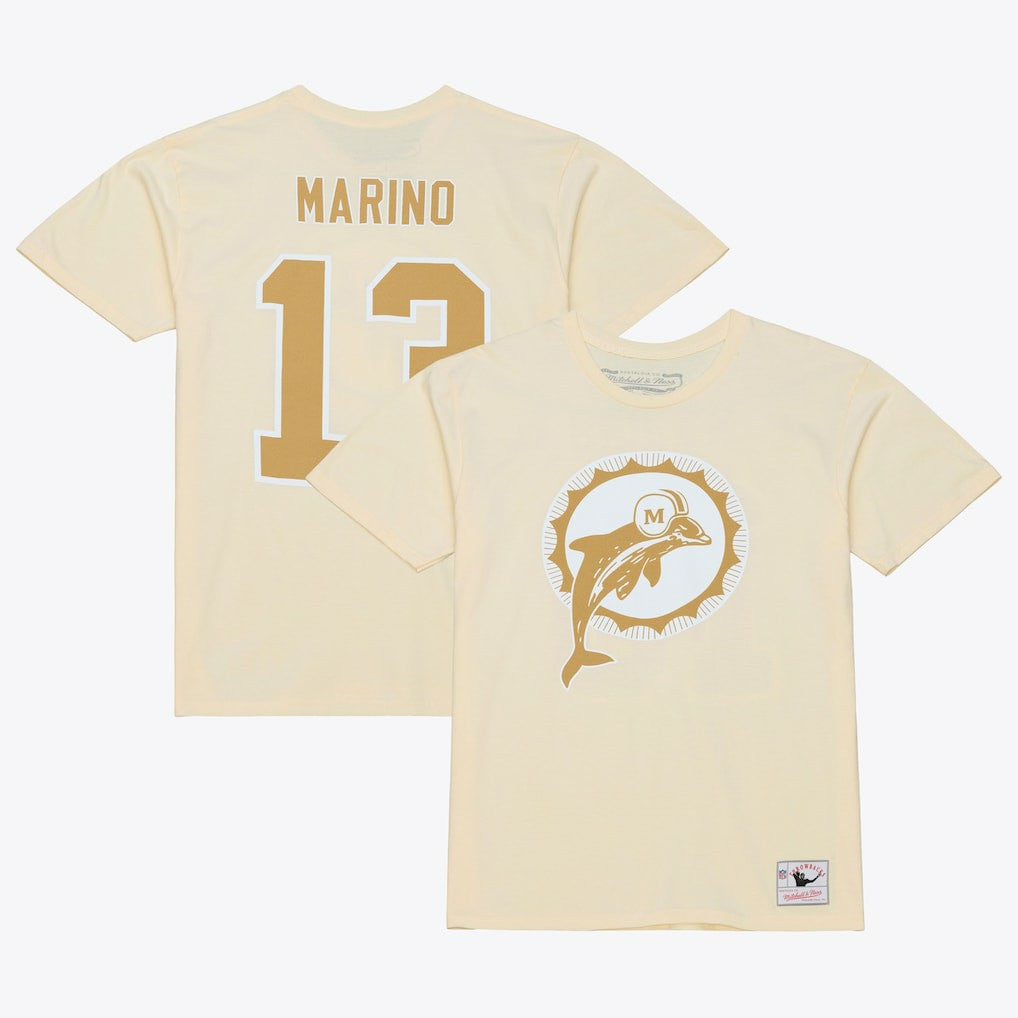 Dan Marino Miami Dolphins Sandman Name & Number T-Shirt - Cream T-shirts