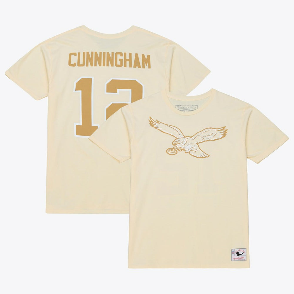 Randall Cunningham Philadelphia Eagles Sandman Name & Number T-Shirt - Cream T-shirts