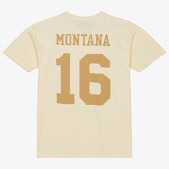 Joe Montana San Francisco 49ers Sandman Name & Number T-Shirt - Cream T-shirts