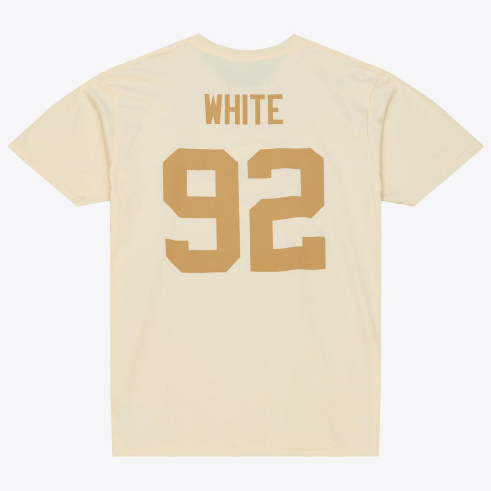 Reggie White Green Bay Packers Sandman Name & Number T-Shirt - Cream T-shirts