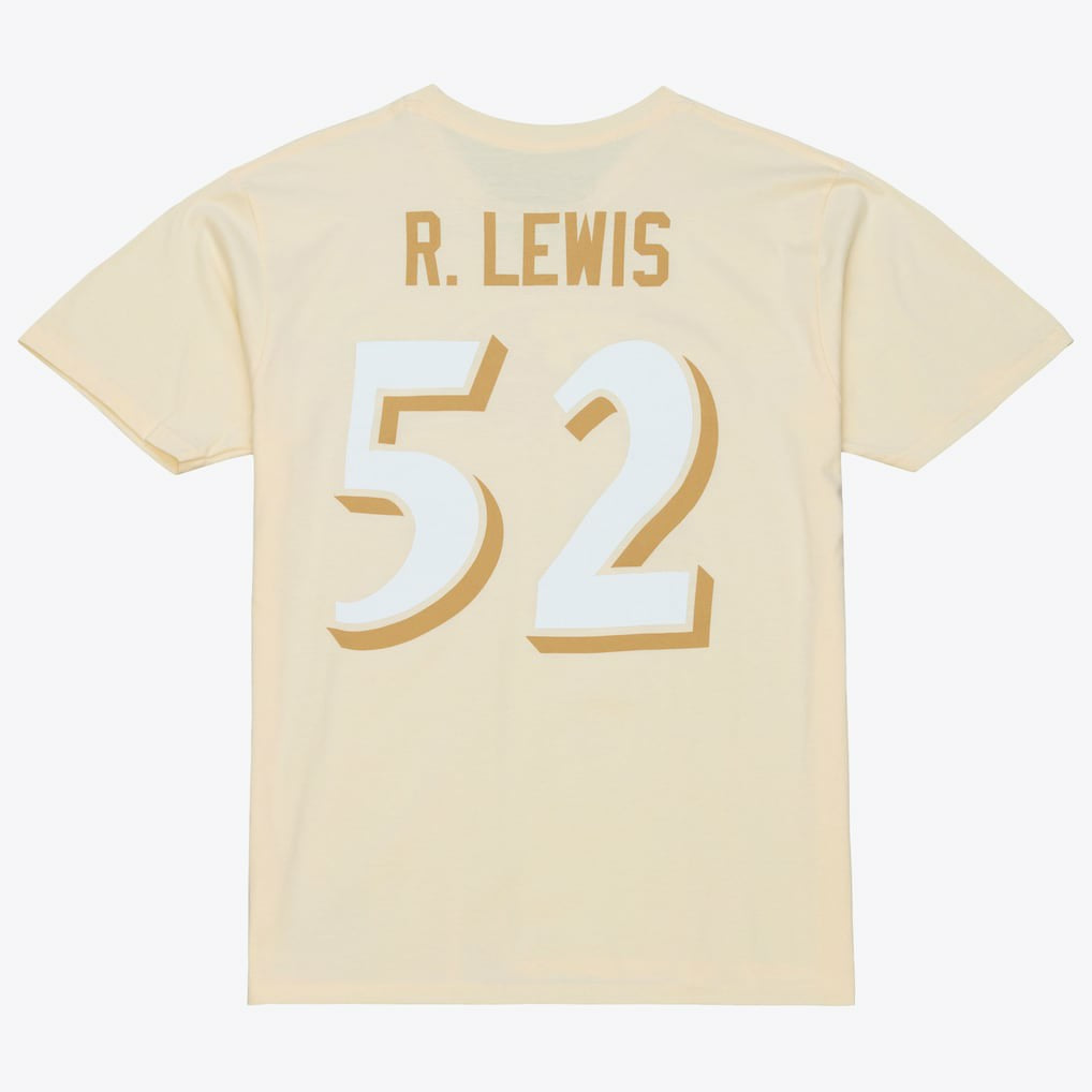Ray Lewis Baltimore Ravens Sandman Name & Number T-Shirt - Cream T-shirts