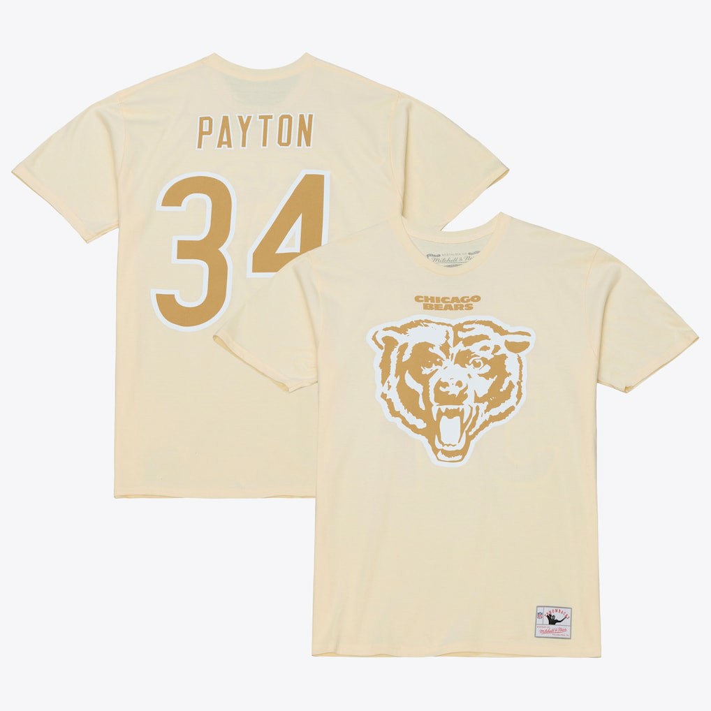 Walter Payton Chicago Bears Sandman Name & Number T-Shirt - Cream T-shirts