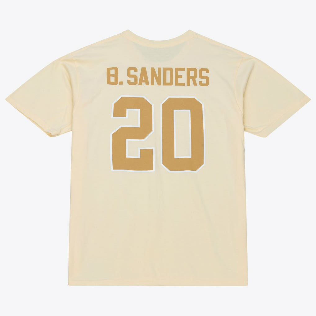 Barry Sanders Detroit Lions Sandman Name & Number T-Shirt - Cream T-shirts