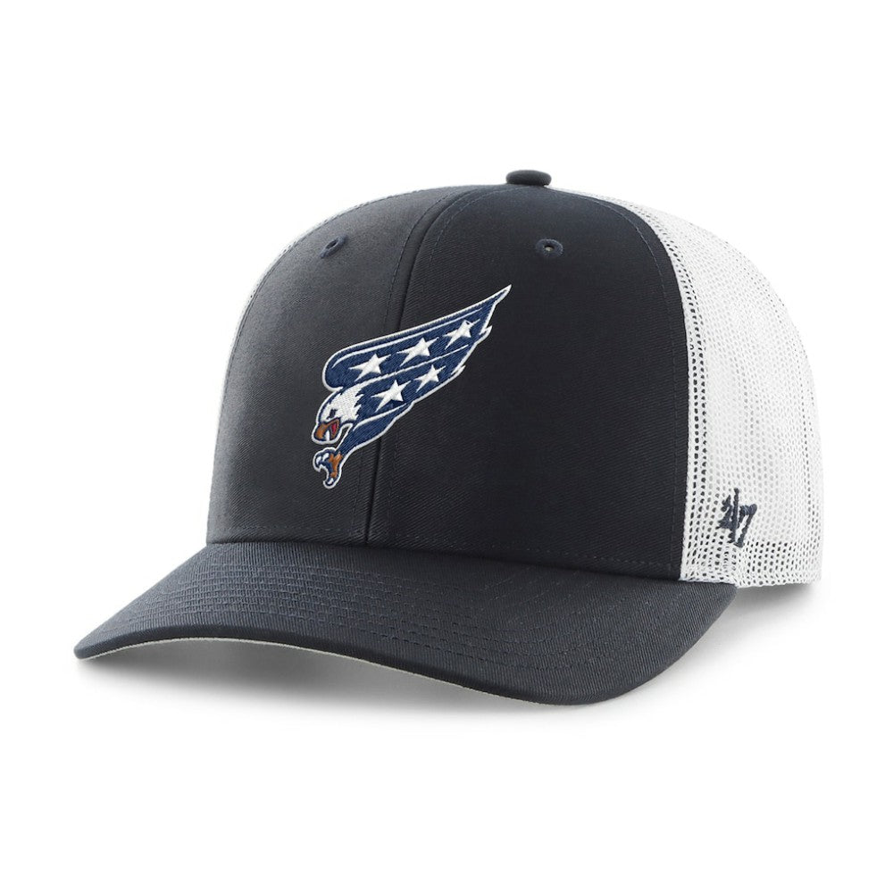 Washington Capitals '47 Logo Trucker Adjustable Hat - Navy/White | US 203530883