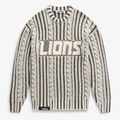 Detroit Lions Off Season x NFL Unisex Cable Knit Sweater - Cream/Gray
