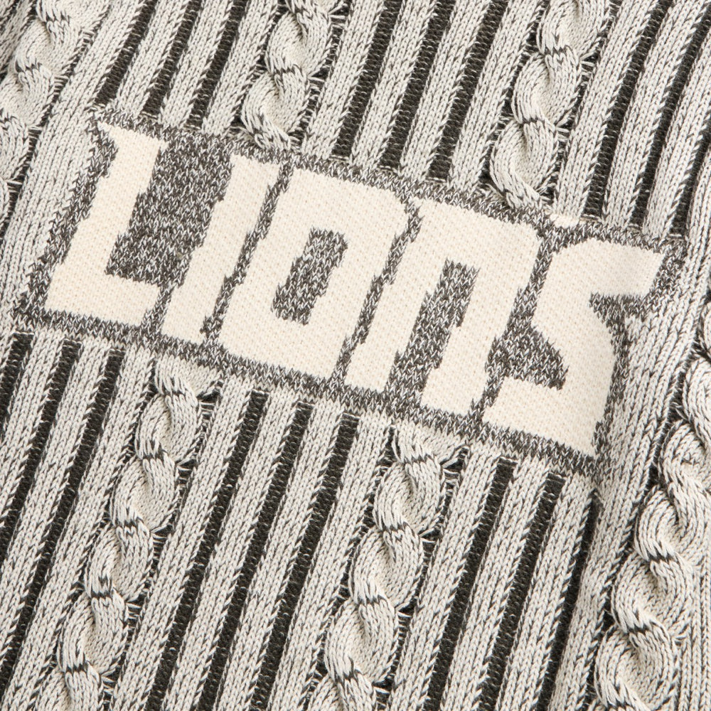 Detroit Lions Off Season x NFL Unisex Cable Knit Sweater - Cream/Gray