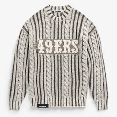 San Francisco 49ers Off Season x NFL Unisex Cable Knit Sweater - Cream/Gray