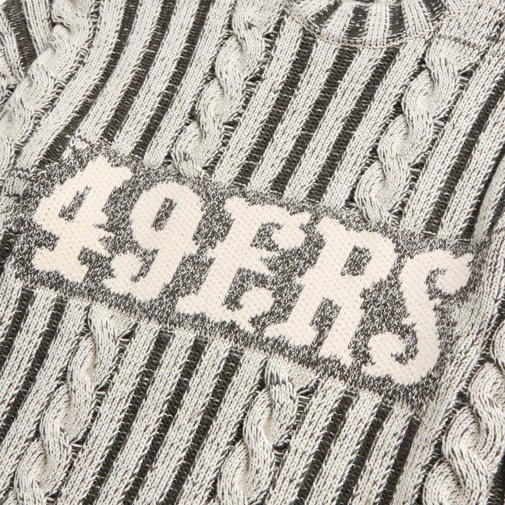 San Francisco 49ers Off Season x NFL Unisex Cable Knit Sweater - Cream/Gray