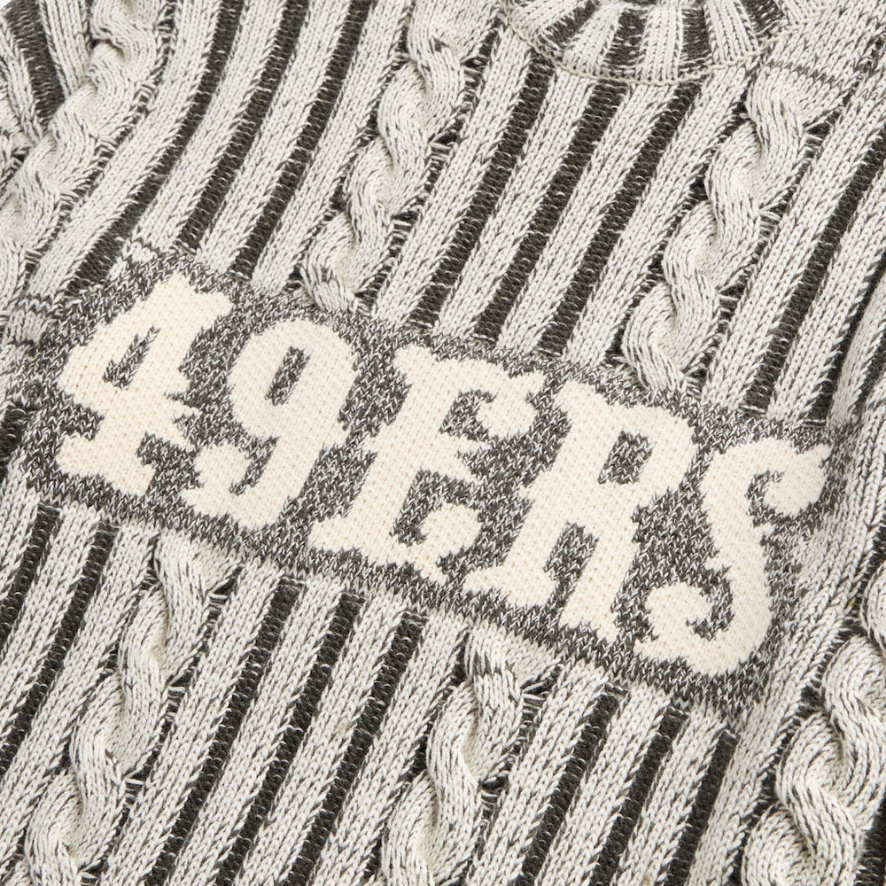 San Francisco 49ers Off Season x NFL Unisex Cable Knit Sweater - Cream/Gray