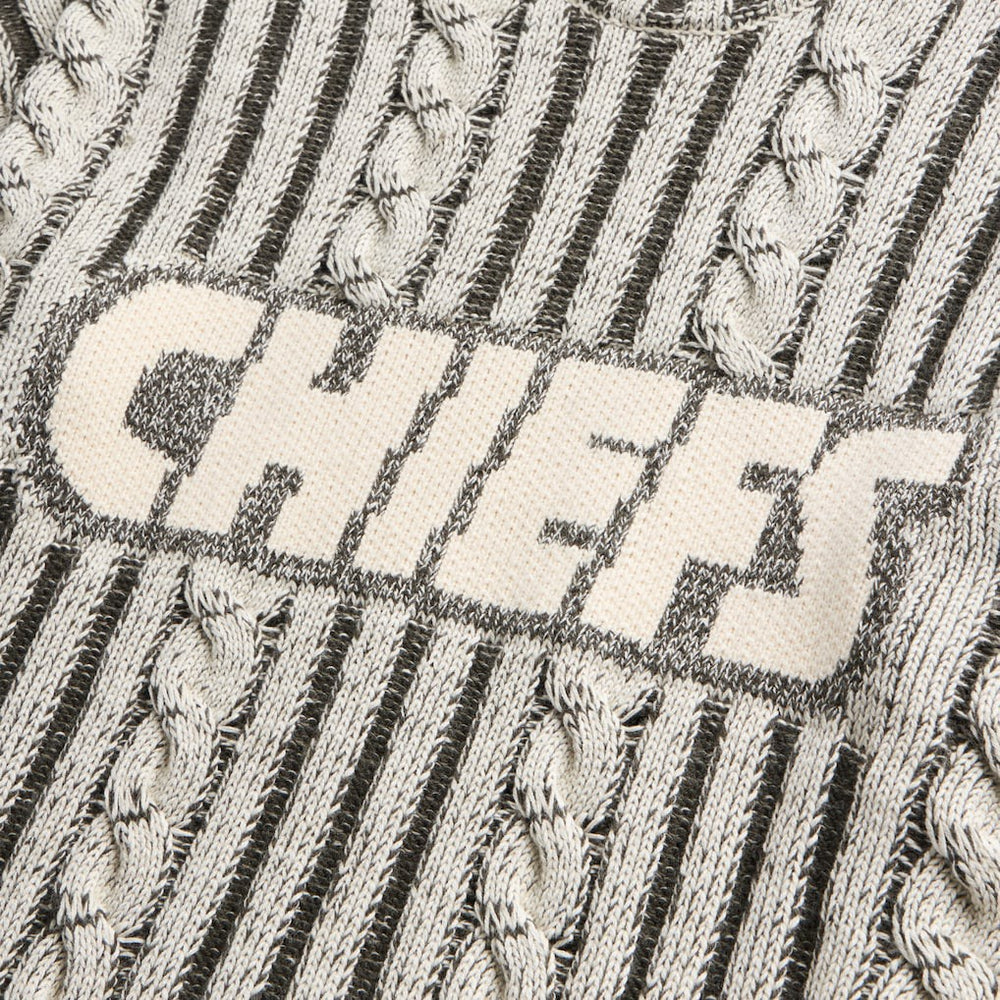 Kansas City Chiefs Off Season x NFL Unisex Cable Knit Sweater - Cream/Gray