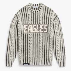 Philadelphia Eagles Off Season x NFL Unisex Cable Knit Sweater - Cream/Gray