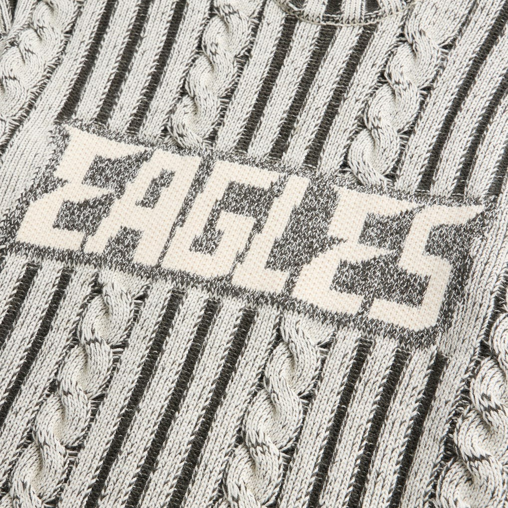 Philadelphia Eagles Off Season x NFL Unisex Cable Knit Sweater - Cream/Gray