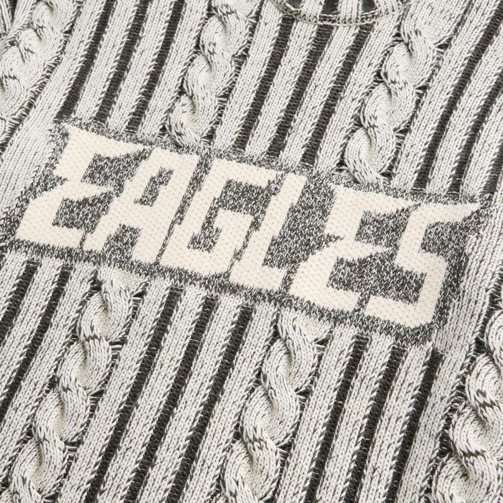 Philadelphia Eagles Off Season x NFL Unisex Cable Knit Sweater - Cream/Gray