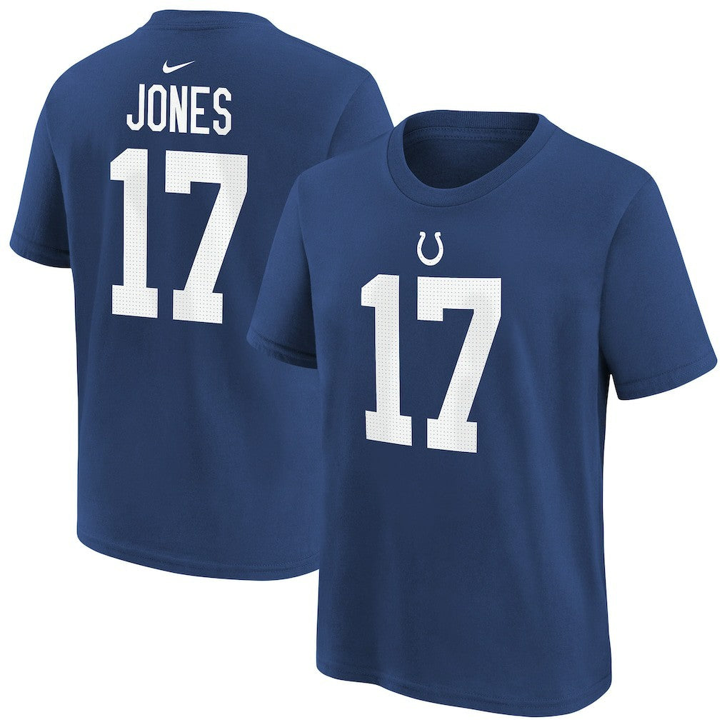 Daniel Jones Indianapolis Colts Youth Player Name & Number T-Shirt - Royal T-shirts