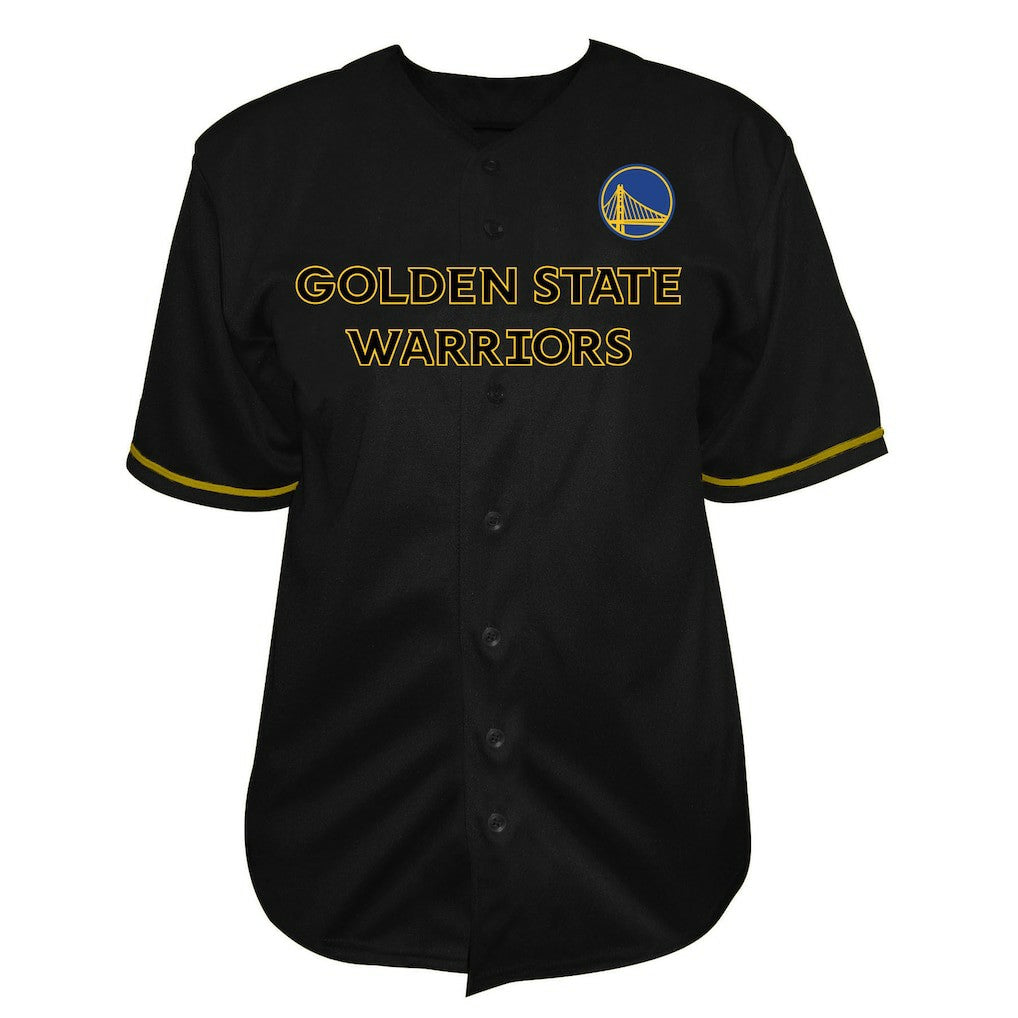 Golden State Warriors Big & Tall Pop Full-Button Jersey Black - Fanatics