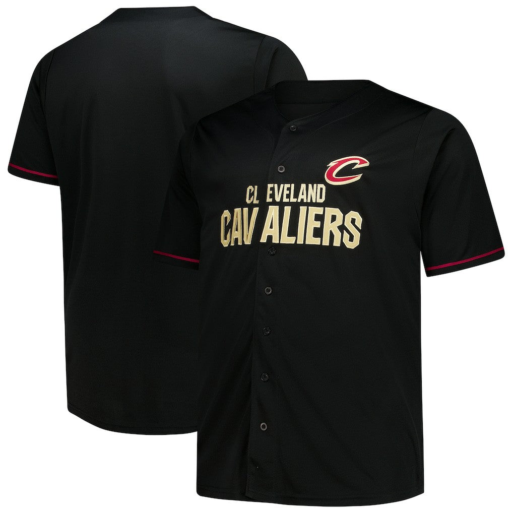 Cleveland Cavaliers Big & Tall Pop Full-Button Jersey Black - Fanatics