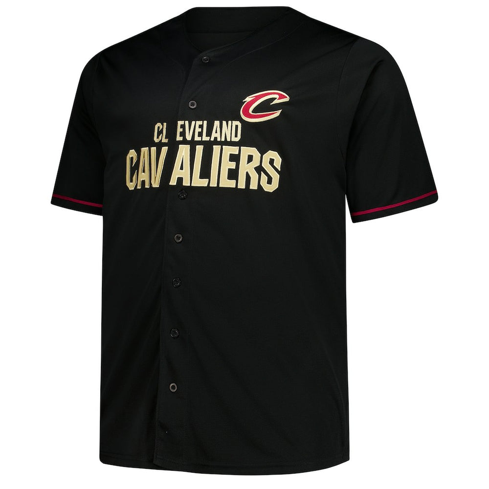 Cleveland Cavaliers Big & Tall Pop Full-Button Jersey Black - Fanatics