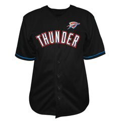 Oklahoma City Thunder Big & Tall Pop Full-Button Jersey Black - Fanatics