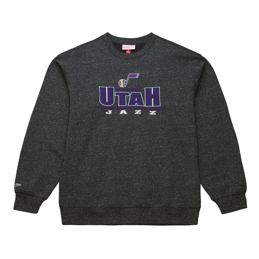Utah Jazz Throw It Back Fleece Sweatshirt Black - Mitchell & Ness