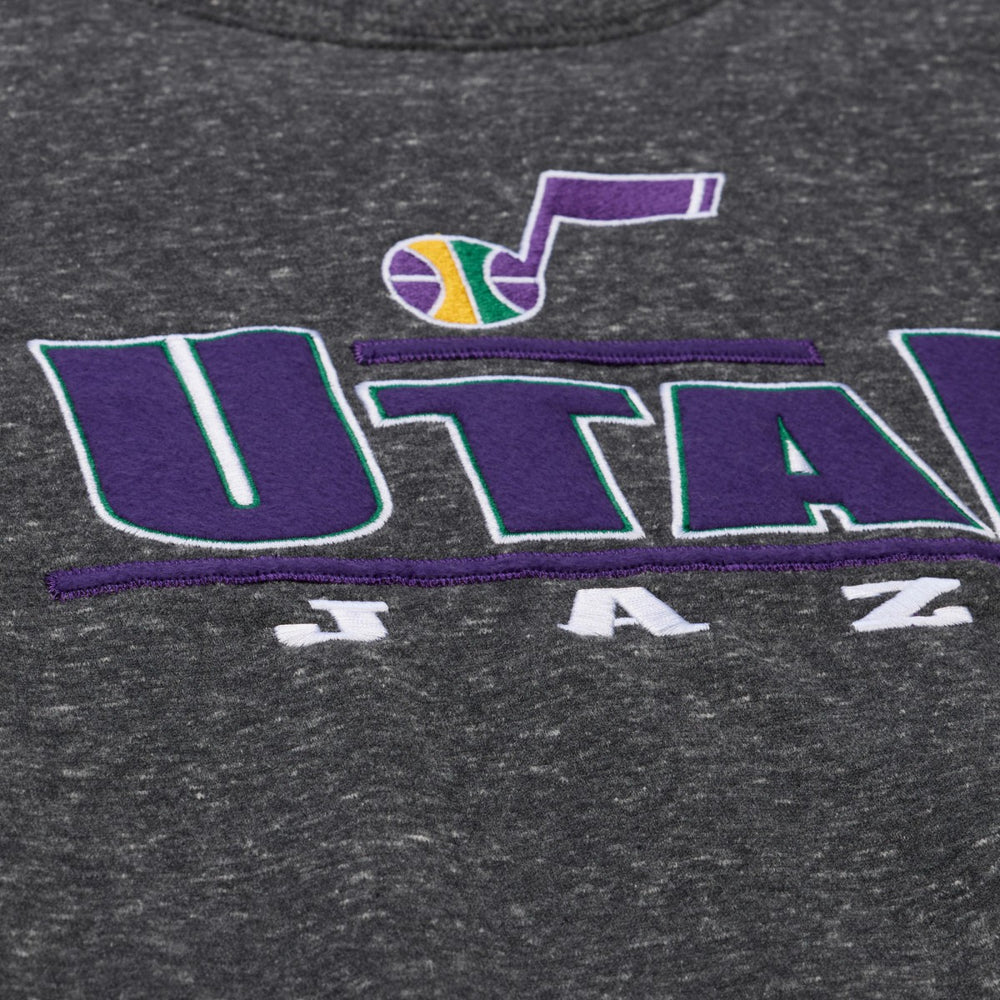 Utah Jazz Throw It Back Fleece Sweatshirt Black - Mitchell & Ness