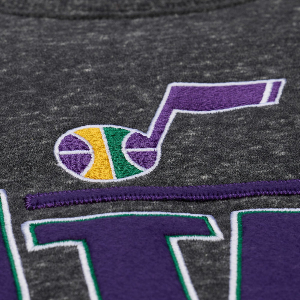 Utah Jazz Throw It Back Fleece Sweatshirt Black - Mitchell & Ness