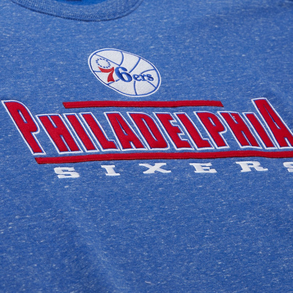 Philadelphia 76ers Throw It Back Fleece Sweatshirt Royal - Mitchell & Ness