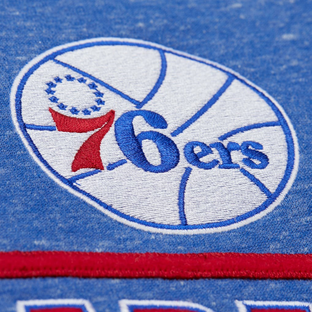 Philadelphia 76ers Throw It Back Fleece Sweatshirt Royal - Mitchell & Ness