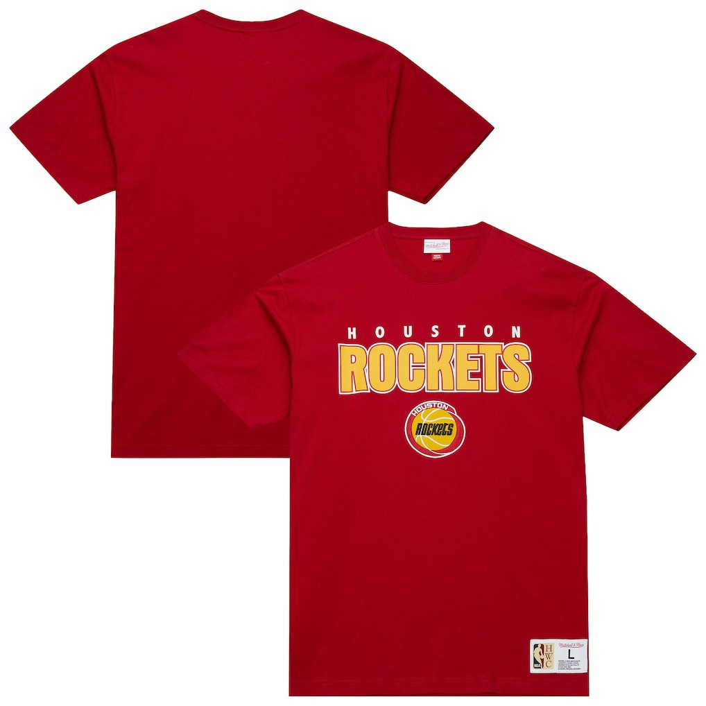 Houston Rockets Hardwood Classics Throw It Back Premium T-Shirt Red - Mitchell & Ness