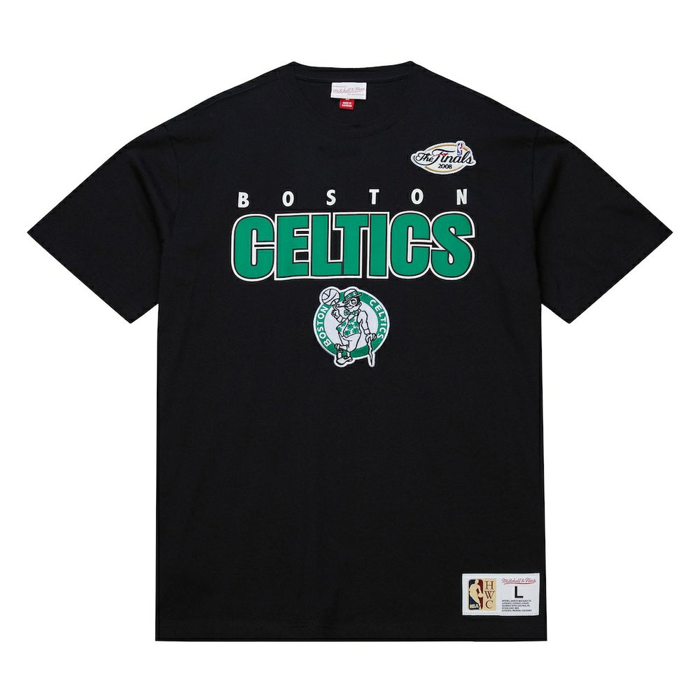 Boston Celtics Hardwood Classics Throw It Back Premium T-Shirt Black - Mitchell & Ness