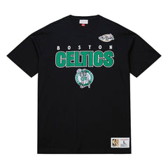 Boston Celtics Hardwood Classics Throw It Back Premium T-Shirt Black - Mitchell & Ness
