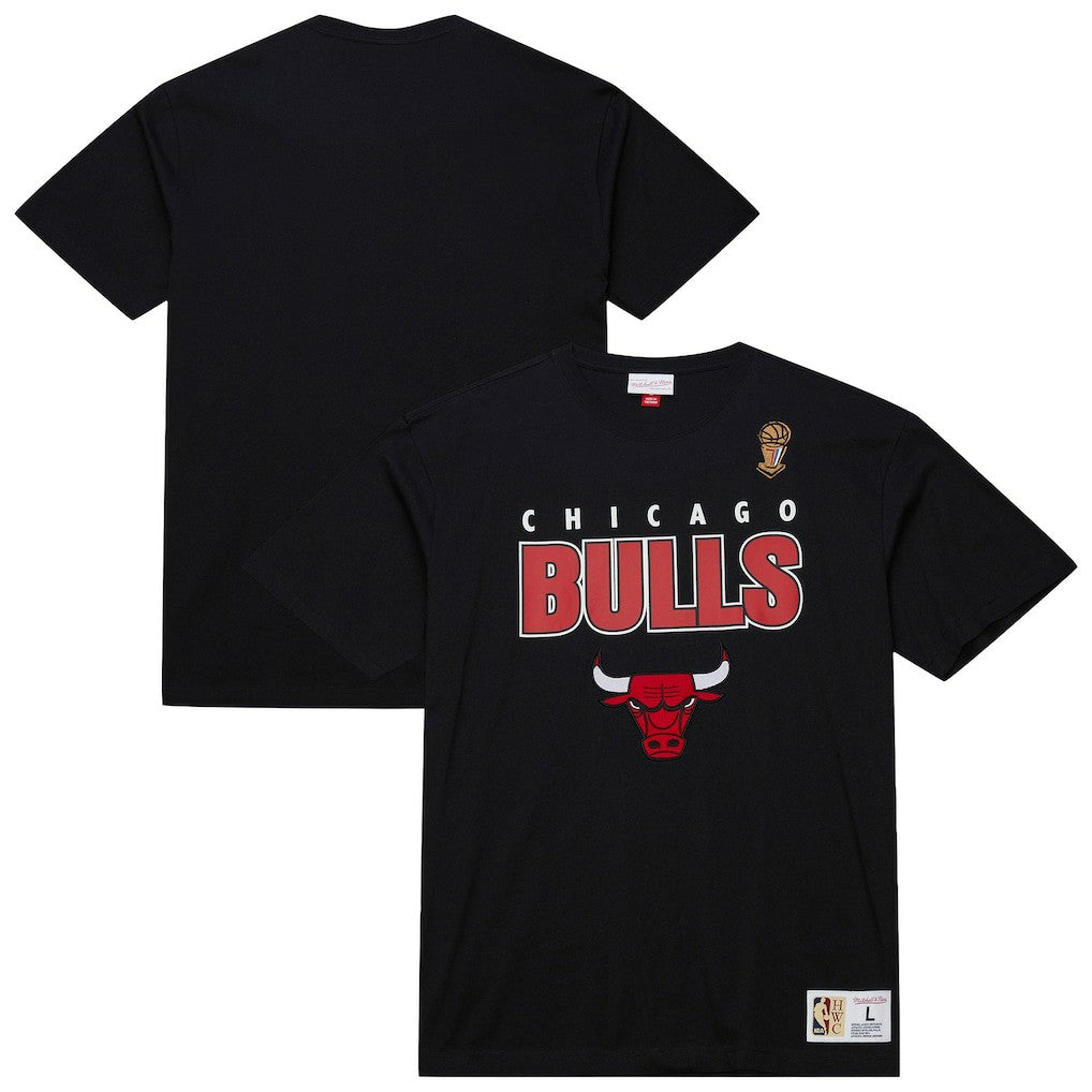 Chicago Bulls Hardwood Classics Throw It Back Premium T-Shirt Black - Mitchell & Ness