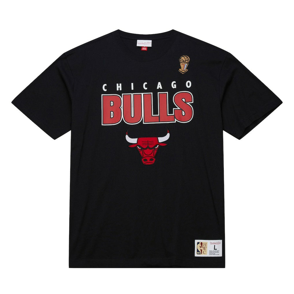 Chicago Bulls Hardwood Classics Throw It Back Premium T-Shirt Black - Mitchell & Ness