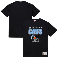 Cleveland Cavaliers Hardwood Classics Throw It Back Premium T-Shirt Black - Mitchell & Ness