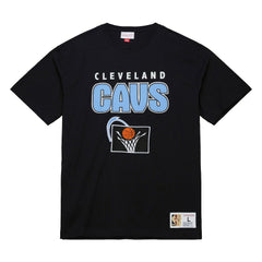 Cleveland Cavaliers Hardwood Classics Throw It Back Premium T-Shirt Black - Mitchell & Ness
