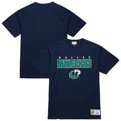 Dallas Mavericks Hardwood Classics Throw It Back Premium T-Shirt Navy - Mitchell & Ness