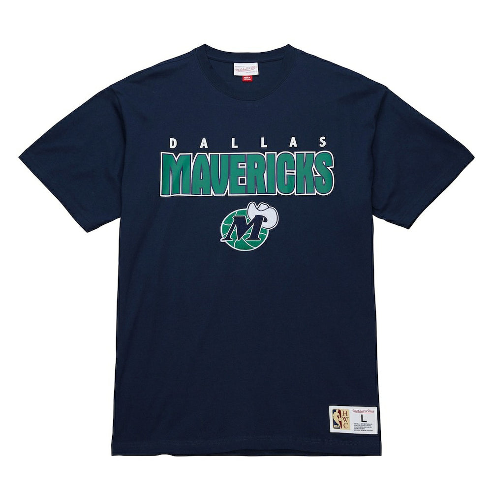 Dallas Mavericks Hardwood Classics Throw It Back Premium T-Shirt Navy - Mitchell & Ness