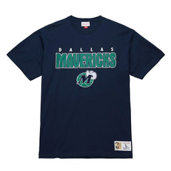 Dallas Mavericks Hardwood Classics Throw It Back Premium T-Shirt Navy - Mitchell & Ness