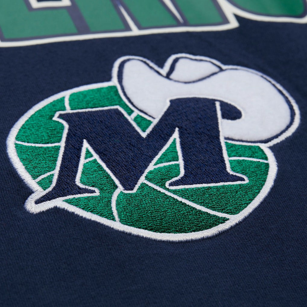 Dallas Mavericks Hardwood Classics Throw It Back Premium T-Shirt Navy - Mitchell & Ness