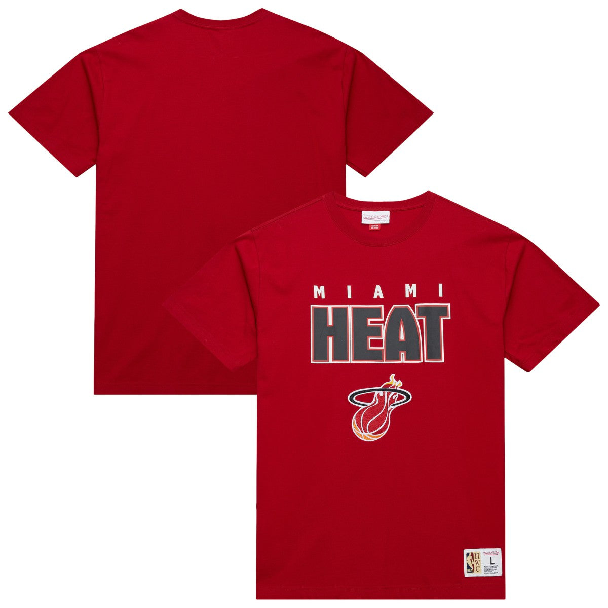 Miami Heat Hardwood Classics Throw It Back Premium T-Shirt Red - Mitchell & Ness