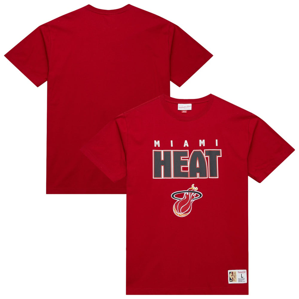 Miami Heat Hardwood Classics Throw It Back Premium T-Shirt Red - Mitchell & Ness