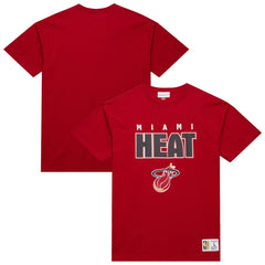 Miami Heat Hardwood Classics Throw It Back Premium T-Shirt Red - Mitchell & Ness